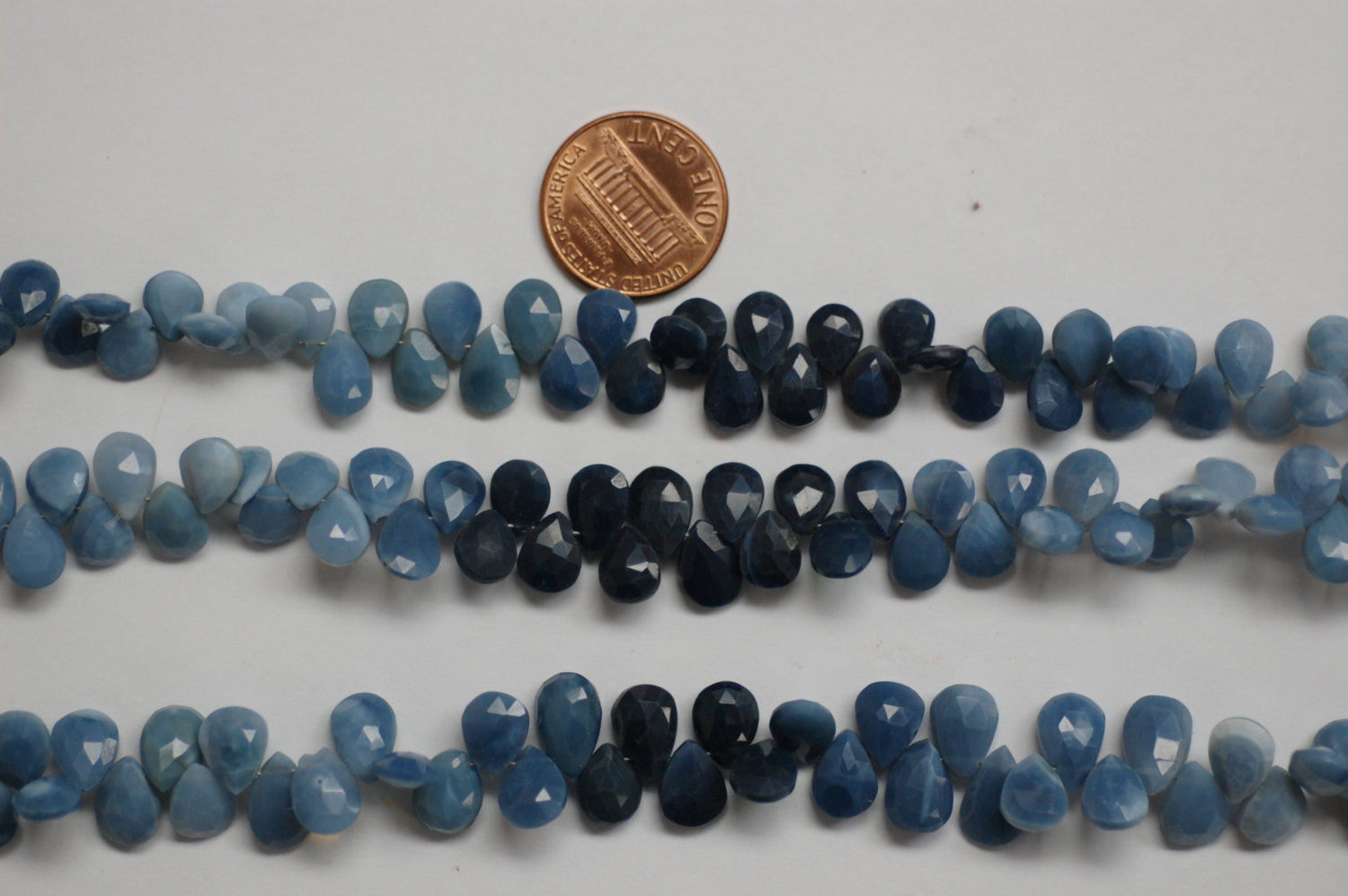 Blue Opal Pears Faceted