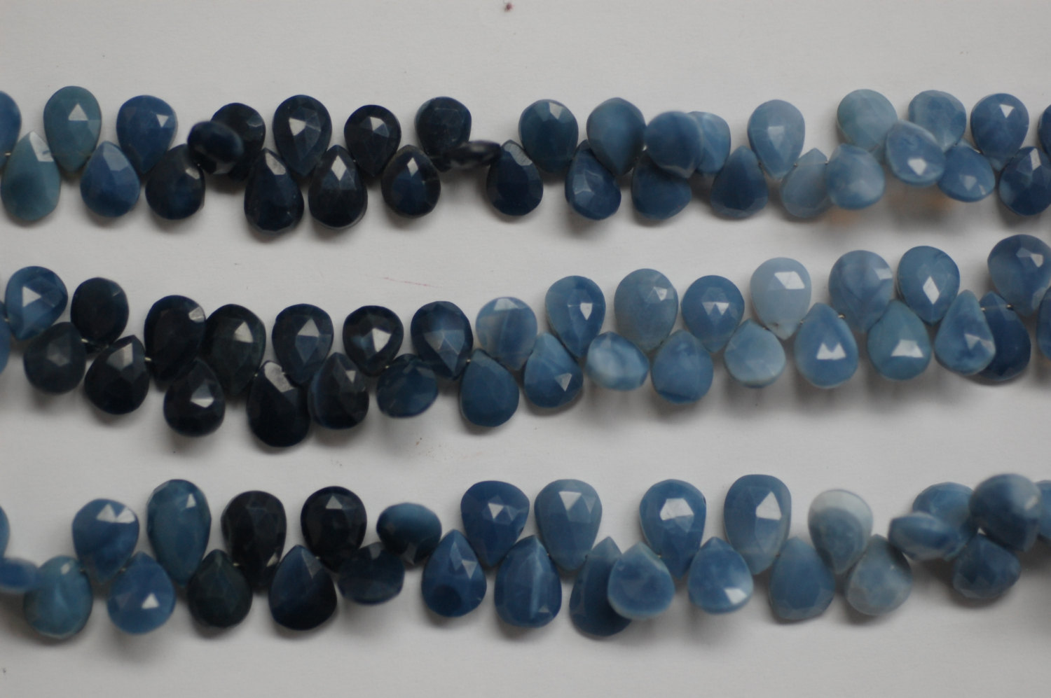 Blue Opal Pears Faceted