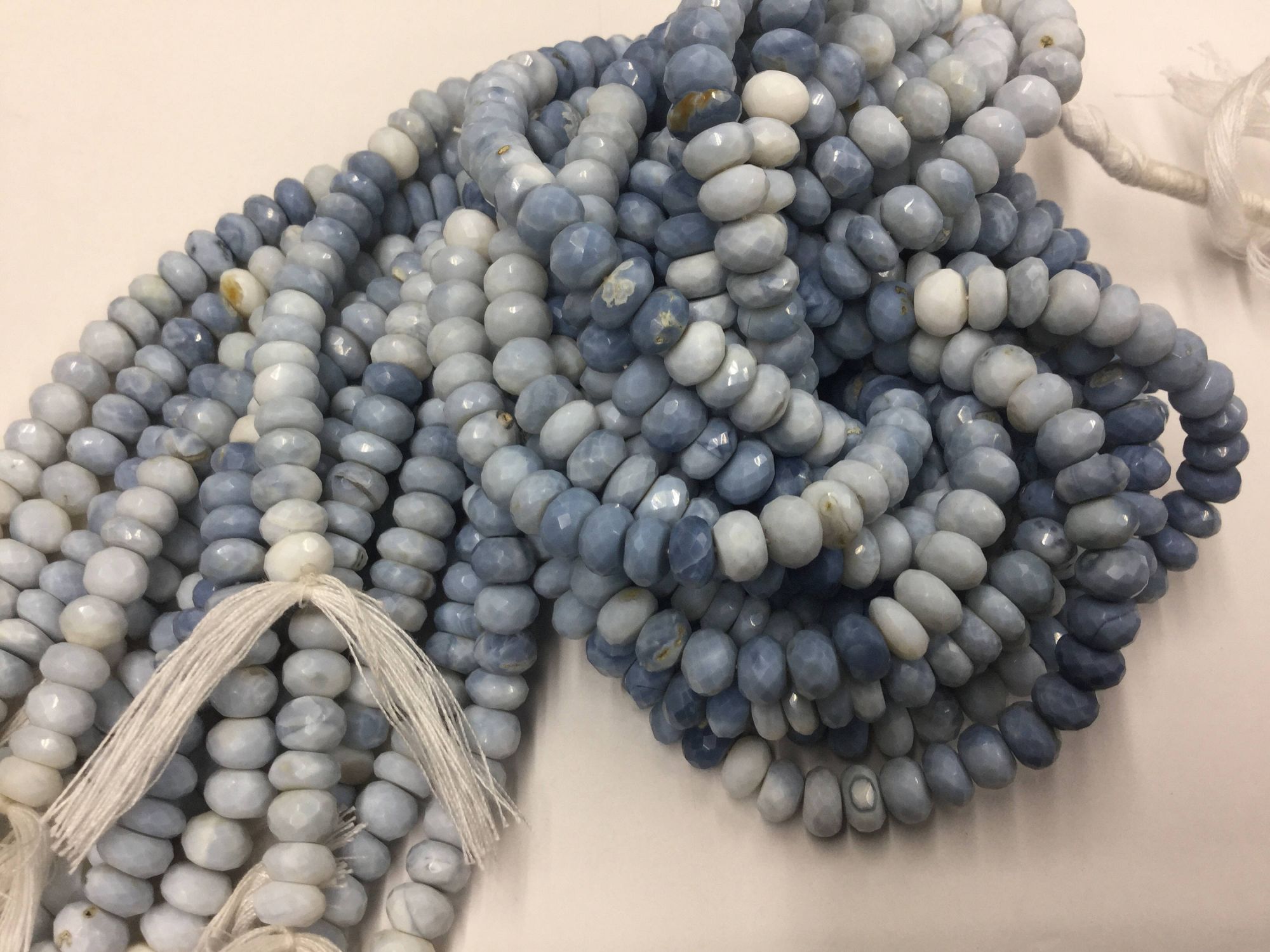 Blue Opal Rondelles Faceted