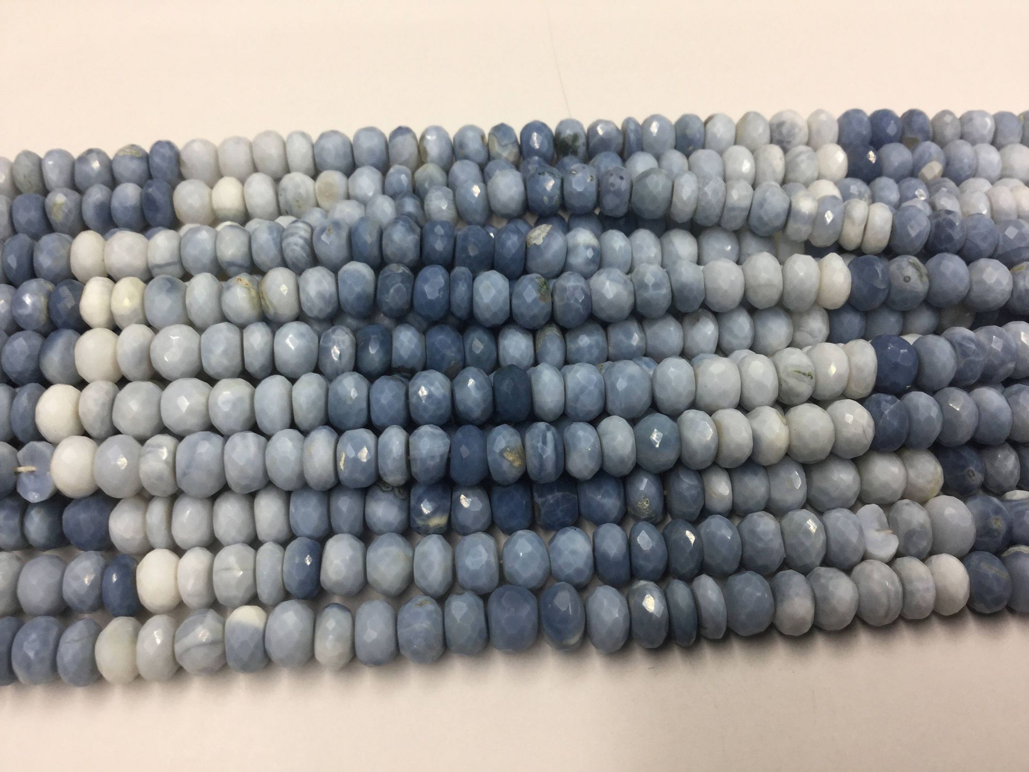 Blue Opal Rondelles Faceted