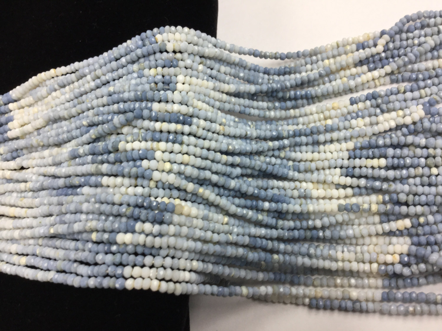 Shaded Blue Opal Rondelles Faceted