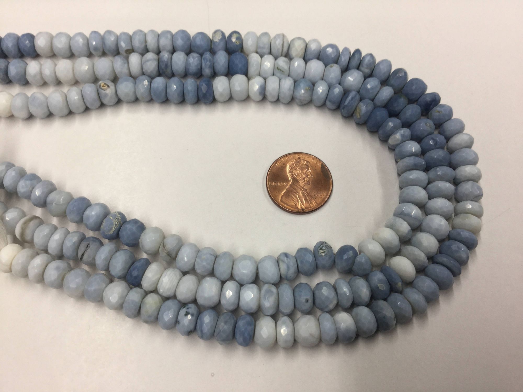 Blue Opal Rondelles Faceted