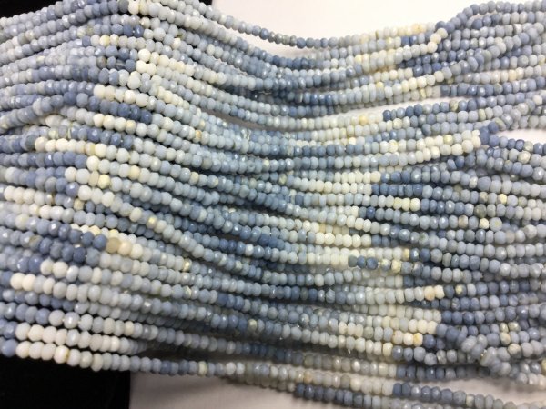 Shaded Blue Opal Rondelles Faceted