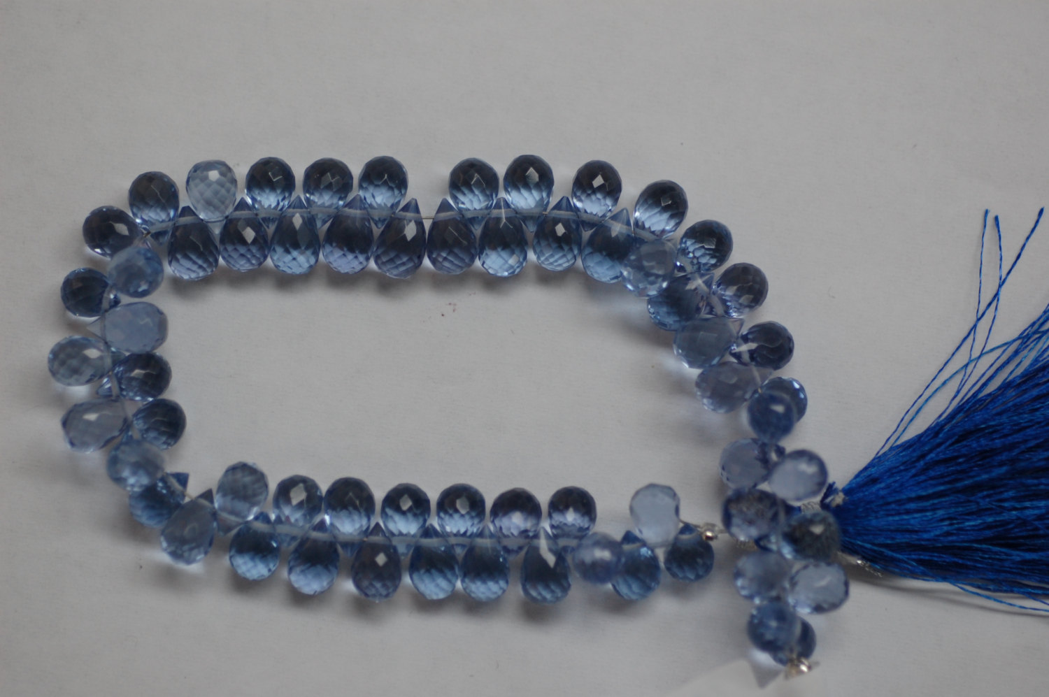 Blue Quartz Drops Faceted
