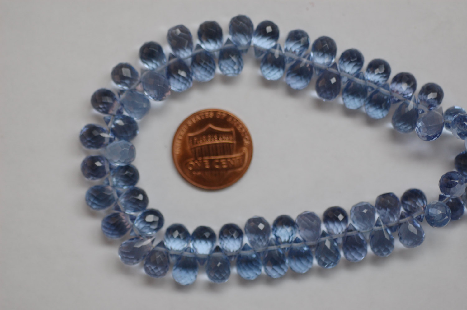 Blue Quartz Drops Faceted