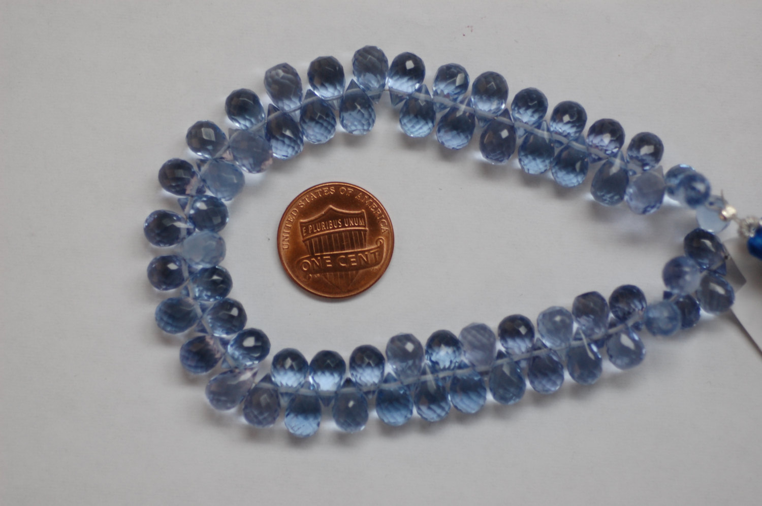 Blue Quartz Drops Faceted