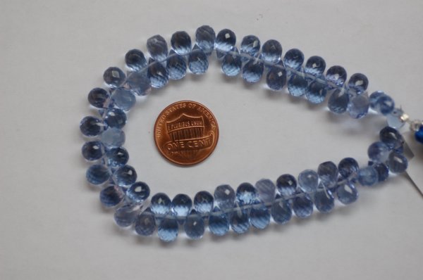 Blue Quartz Drops Faceted