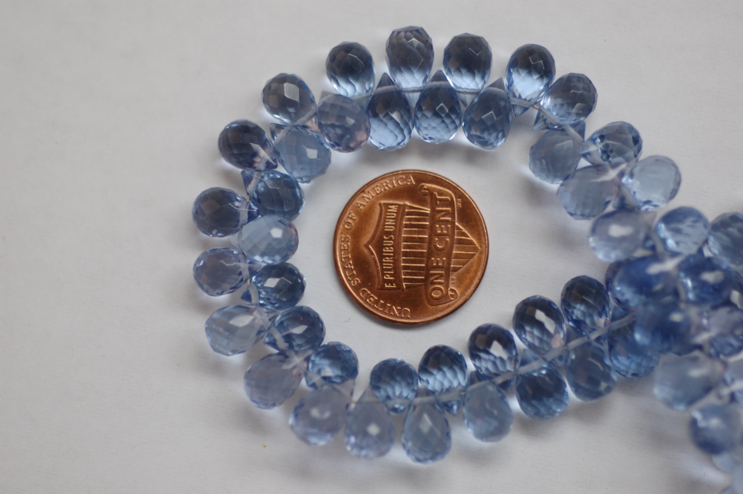 Blue Quartz Drops Faceted
