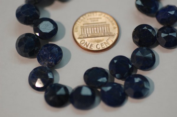 Blue Sapphire Coins Faceted