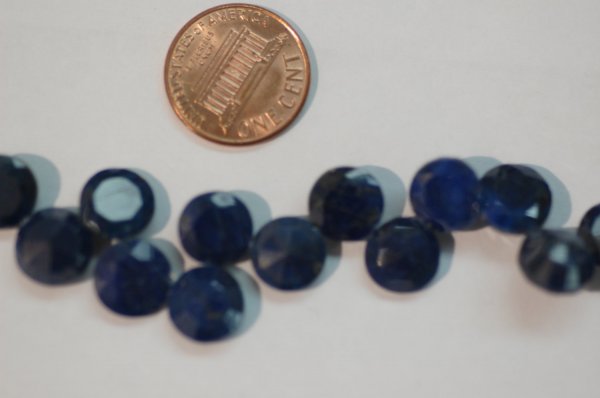 Blue Sapphire Coins Faceted