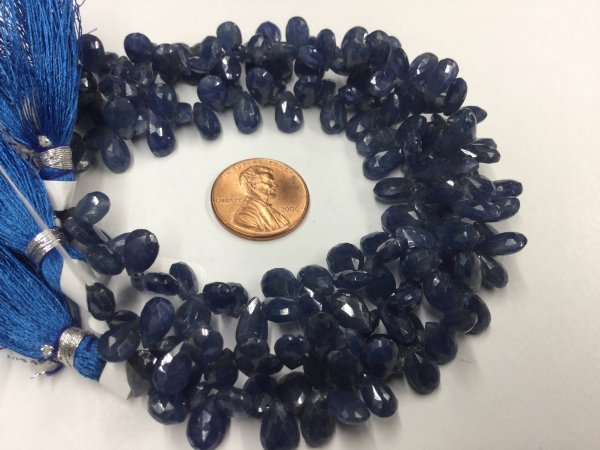 Blue Sapphire Pears Faceted