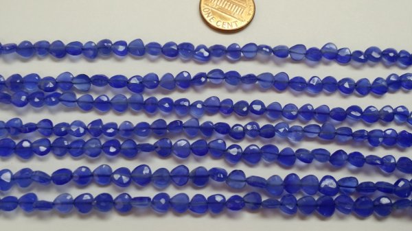 Chalcedony Straight Drilled Hearts Faceted