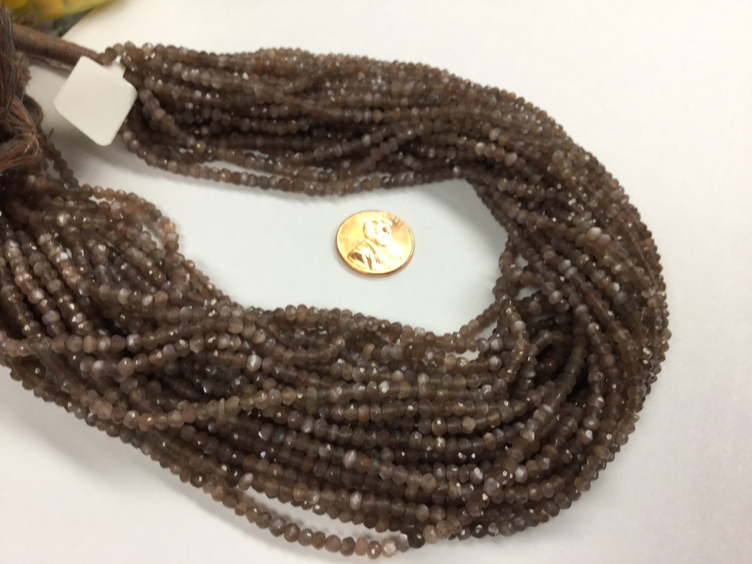 Brown Moonstone Rondelles Faceted