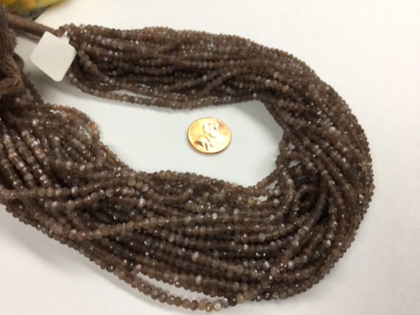 Brown Moonstone Rondelles Faceted