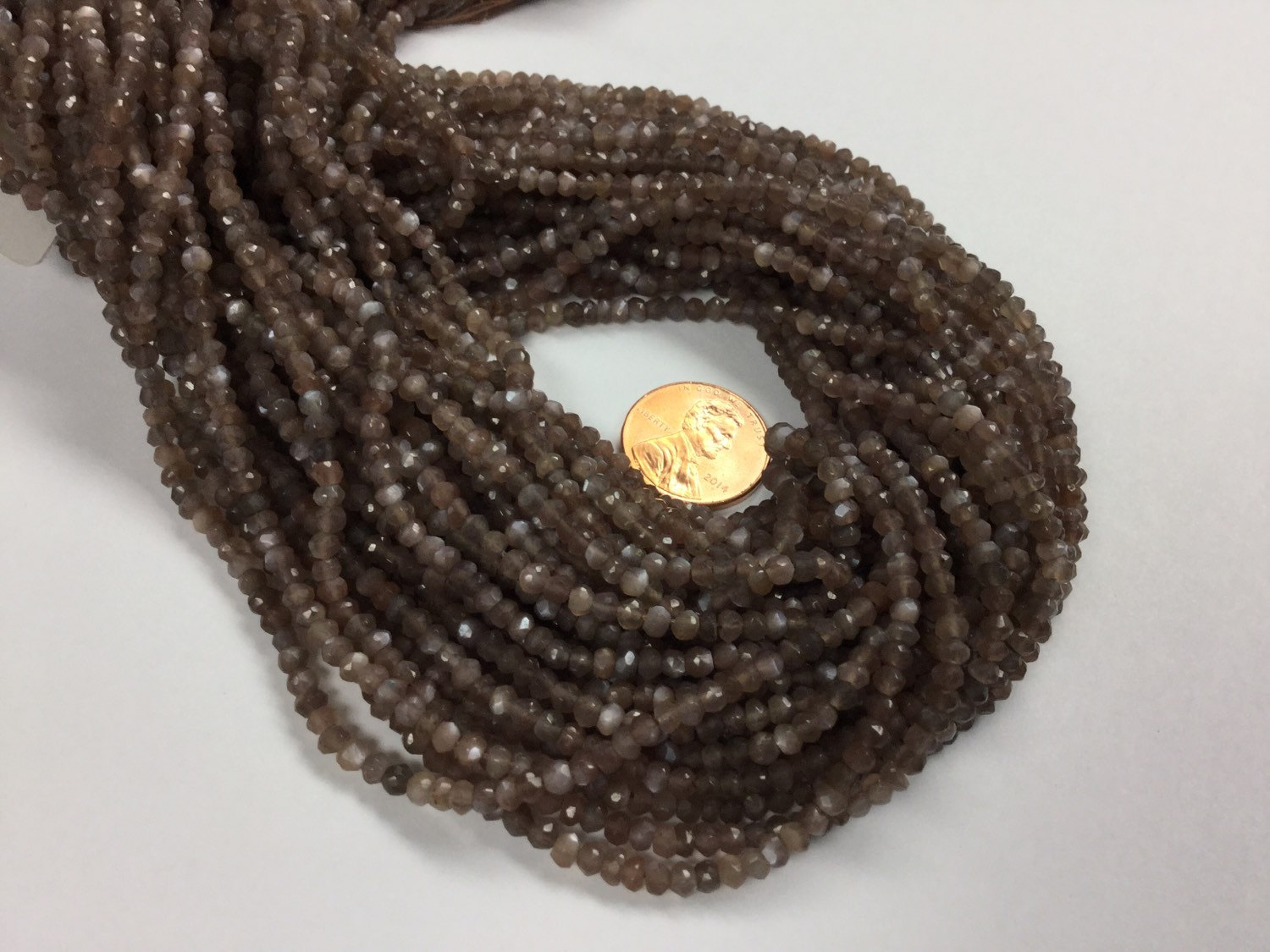 Brown Moonstone Rondelles Faceted
