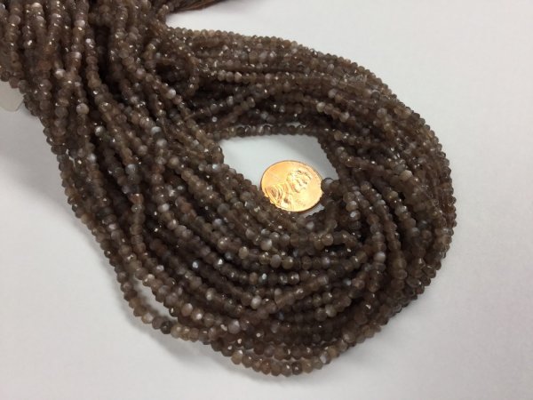 Brown Moonstone Rondelles Faceted