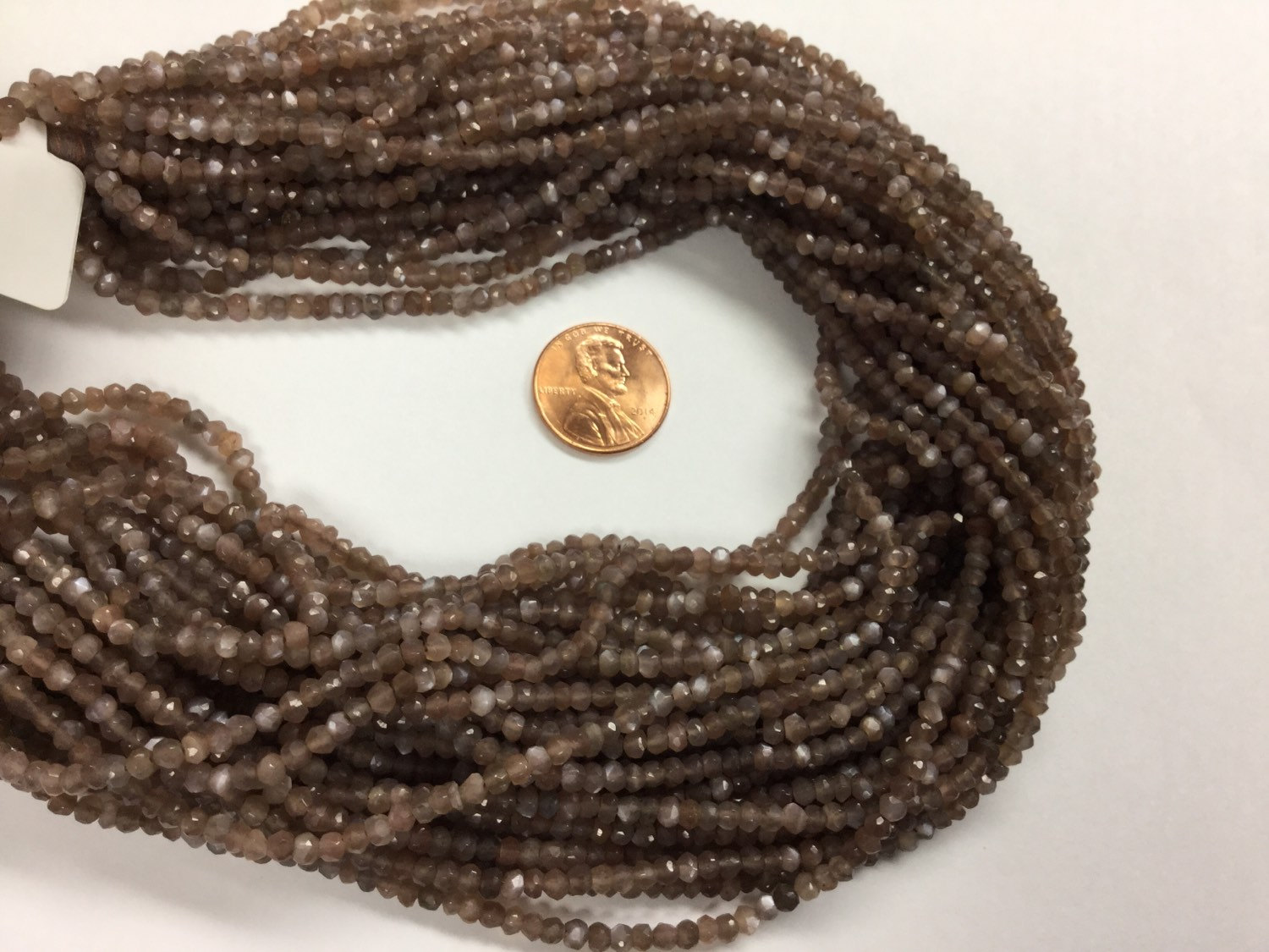 Brown Moonstone Rondelles Faceted
