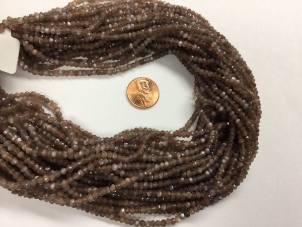Brown Moonstone Rondelles Faceted