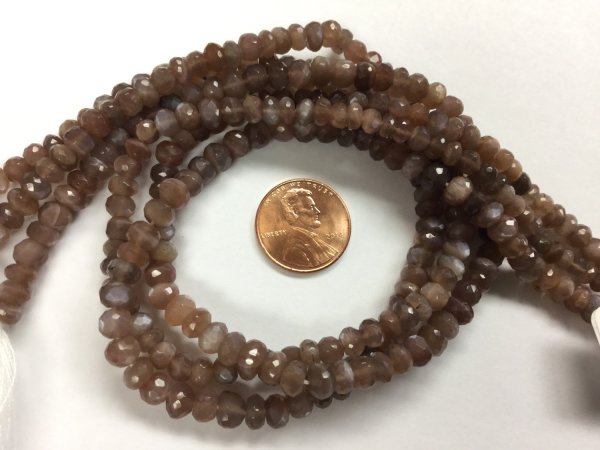 Brown Moonstone Rondelles Faceted