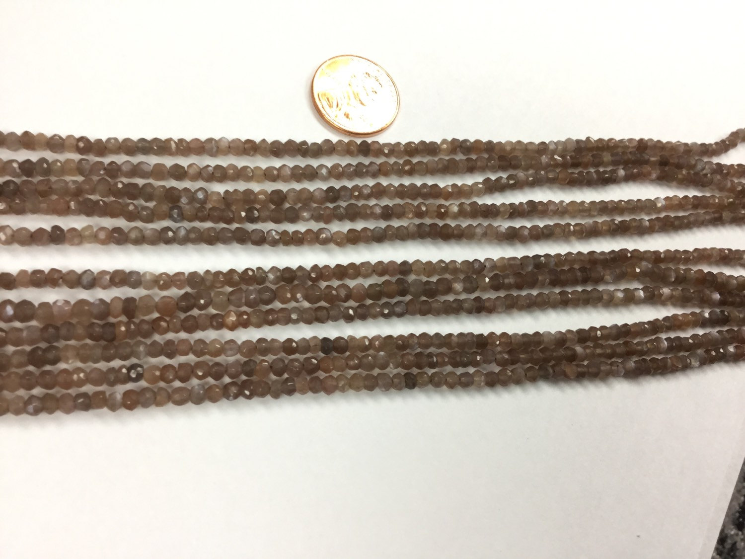 Brown Moonstone Rondelles Faceted