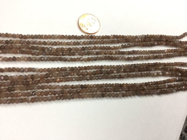 Brown Moonstone Rondelles Faceted