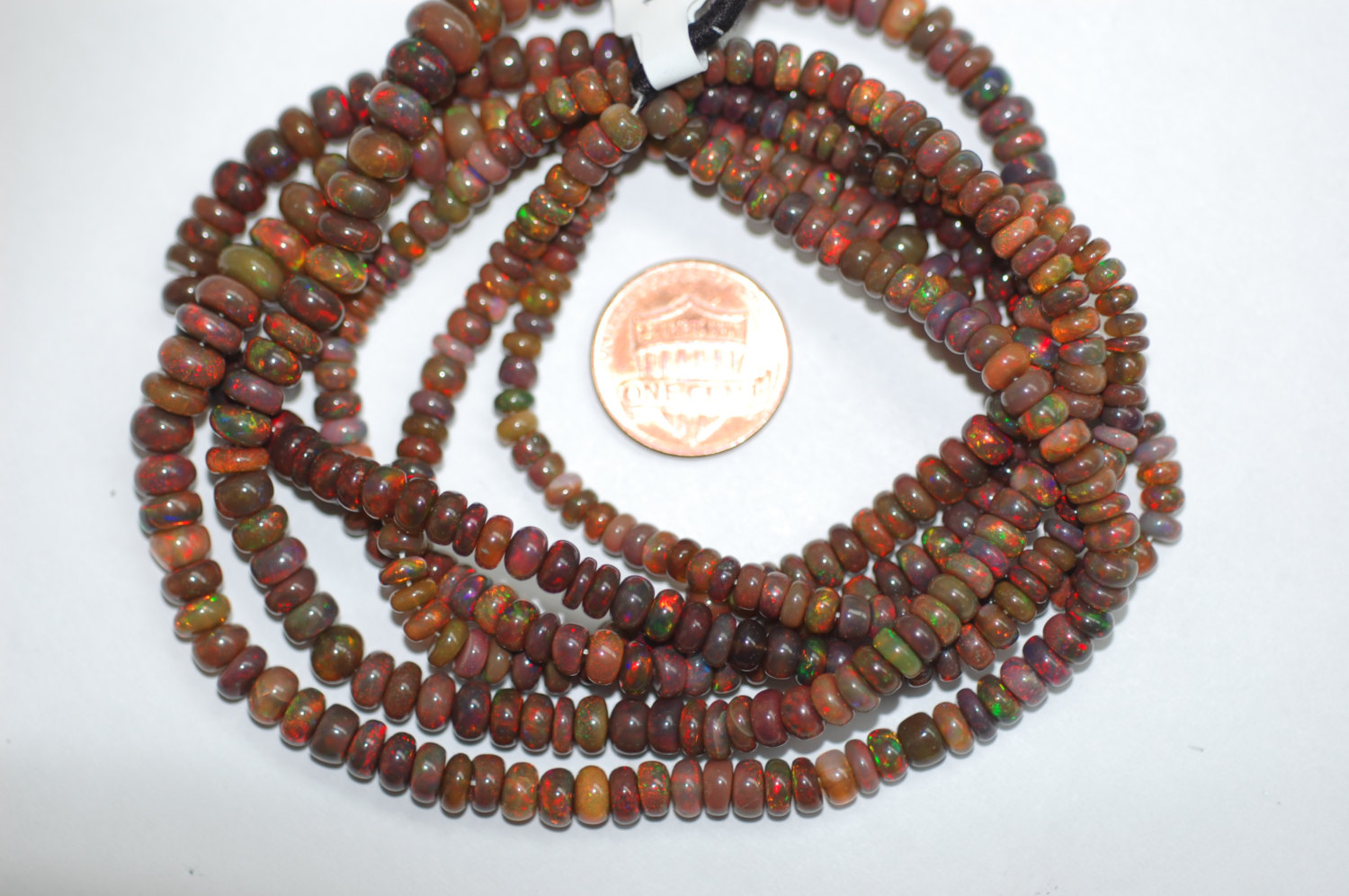Brown Ethiopian Opal Rondelle Smooth
