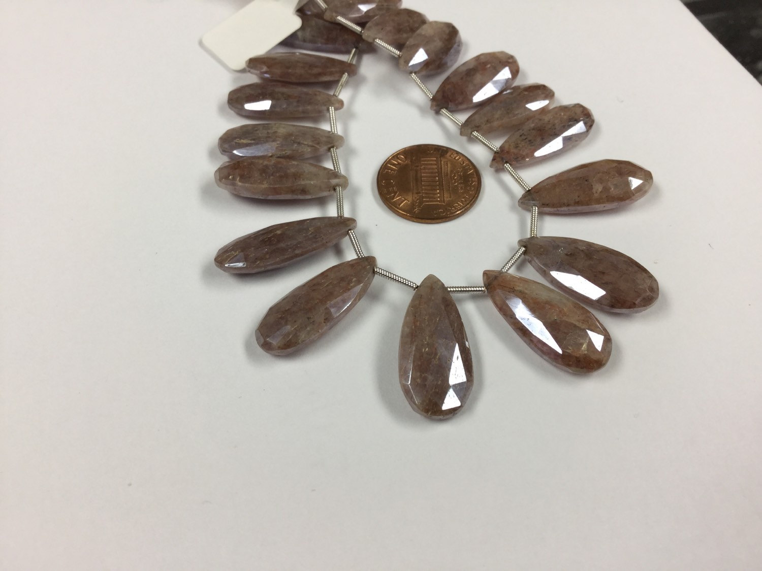 Brown Silverite Pears Faceted