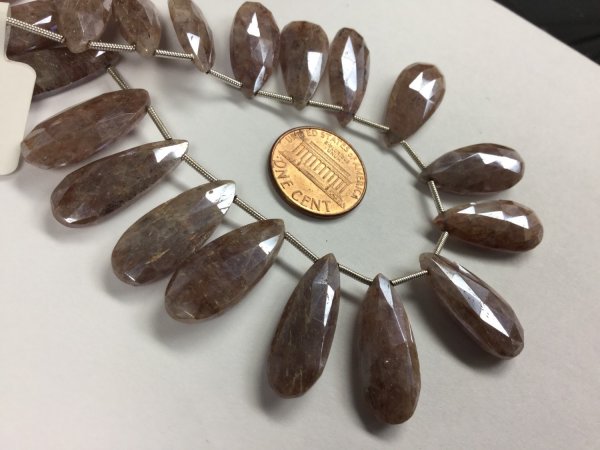 Brown Silverite Pears Faceted