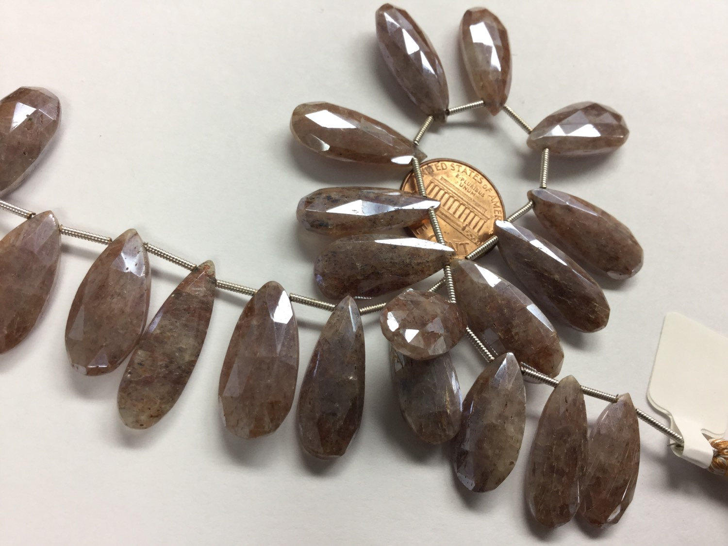 Brown Silverite Pears Faceted