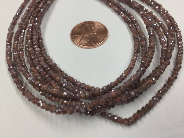 Brown Silverite Rondelles Faceted