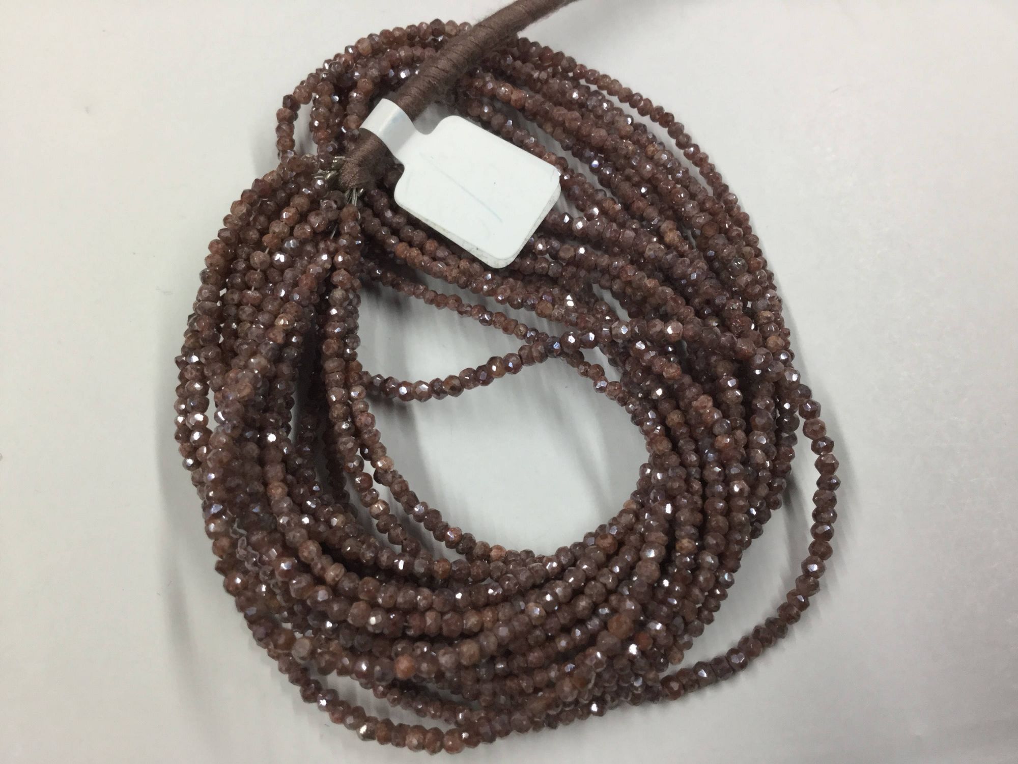 Brown Silverite Rondelles Faceted