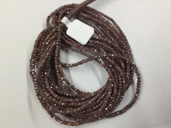 Brown Silverite Rondelles Faceted