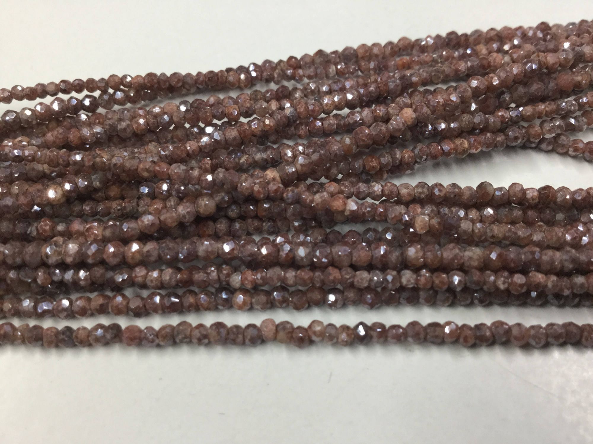 Brown Silverite Rondelles Faceted