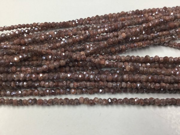 Brown Silverite Rondelles Faceted
