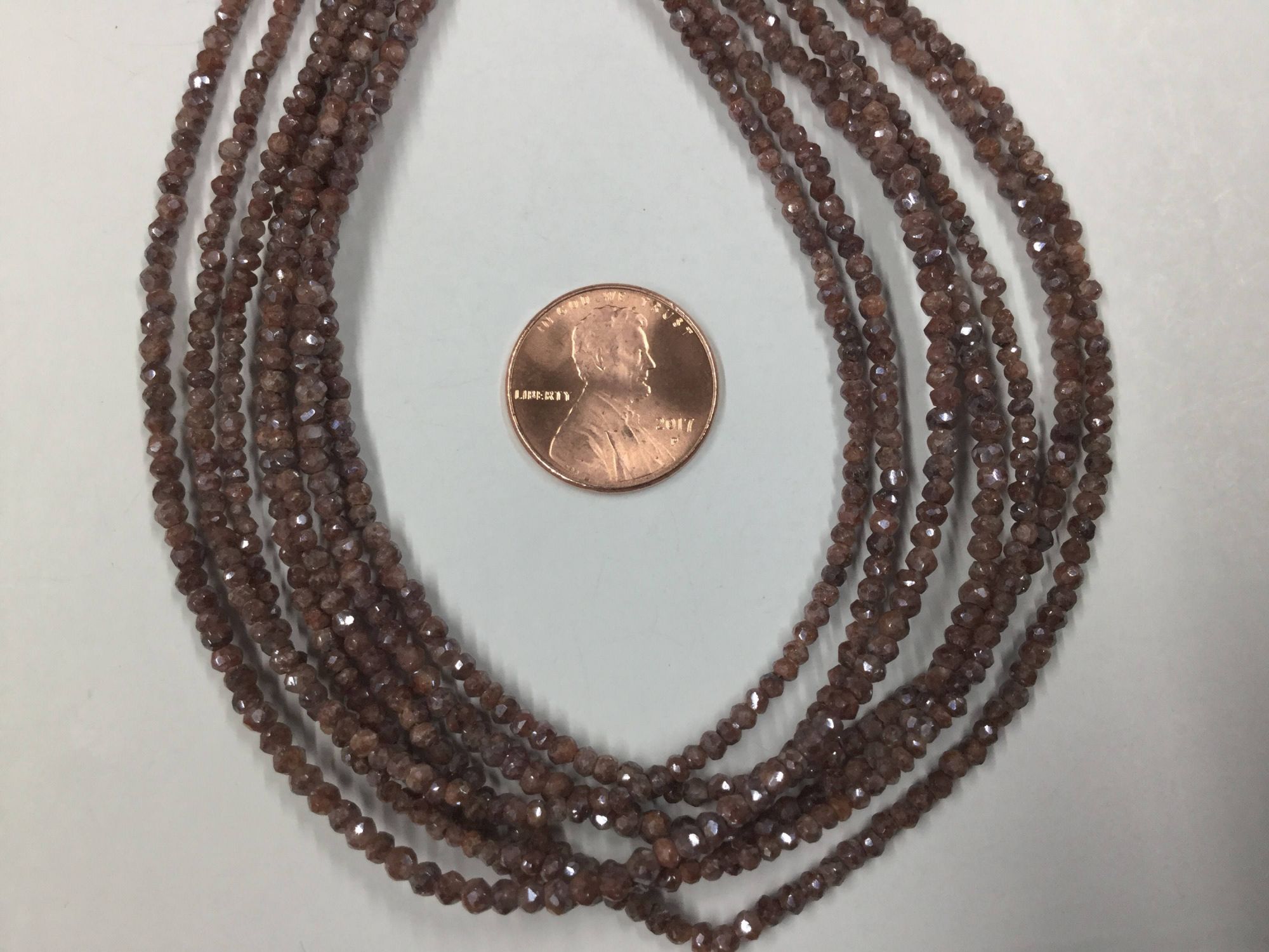 Brown Silverite Rondelles Faceted