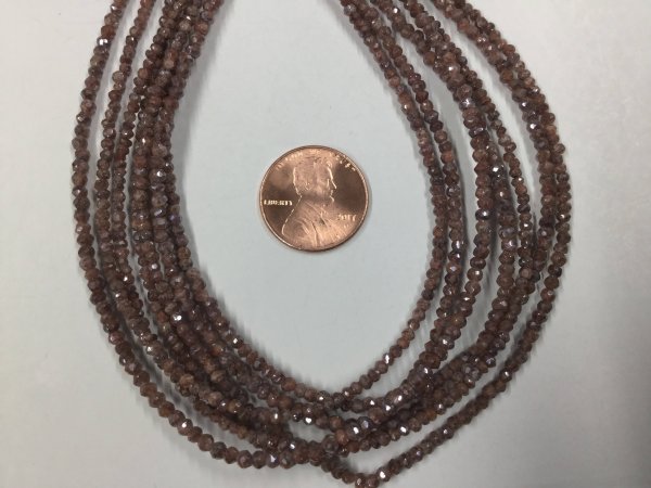 Brown Silverite Rondelles Faceted