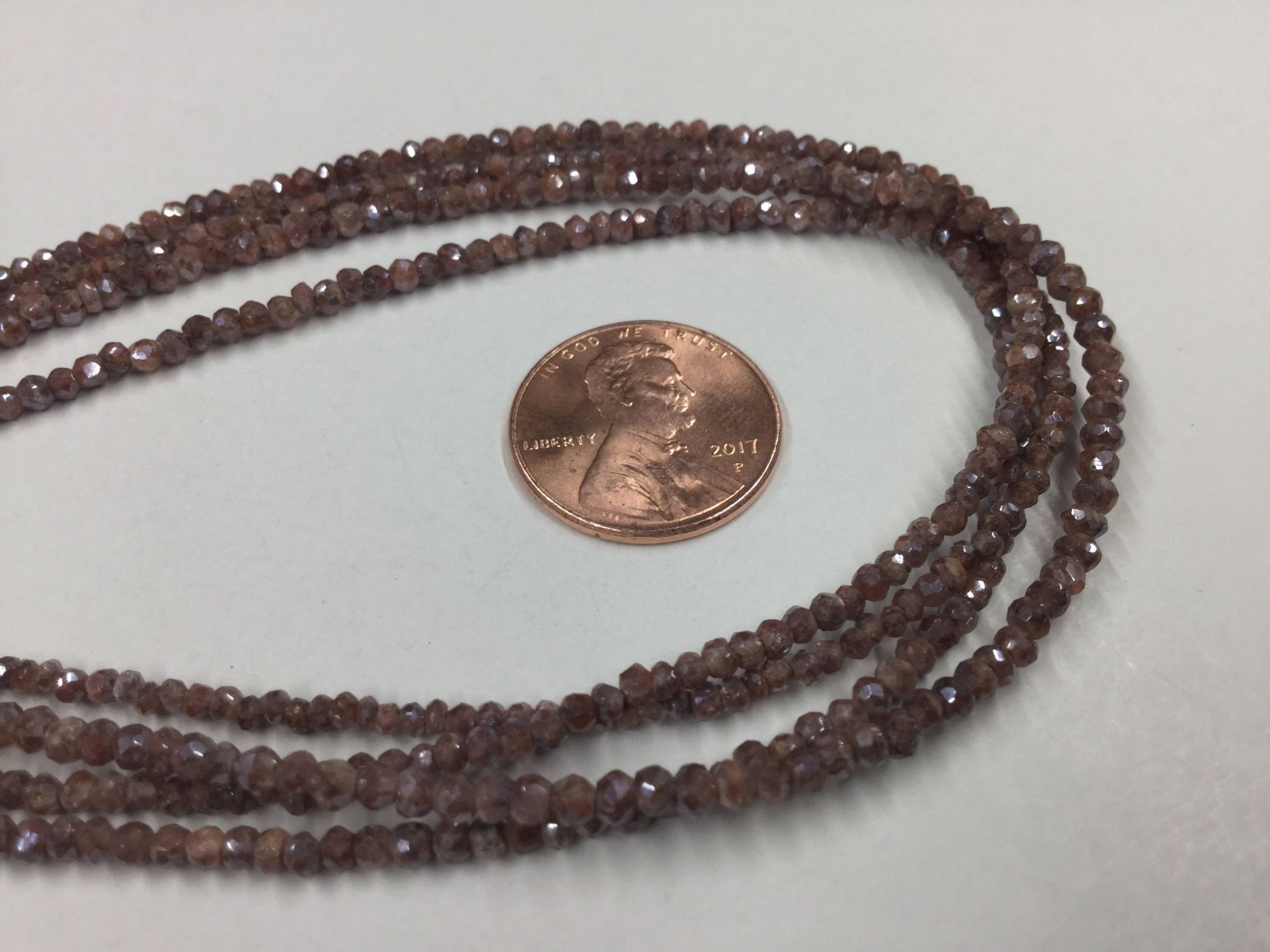 Brown Silverite Rondelles Faceted