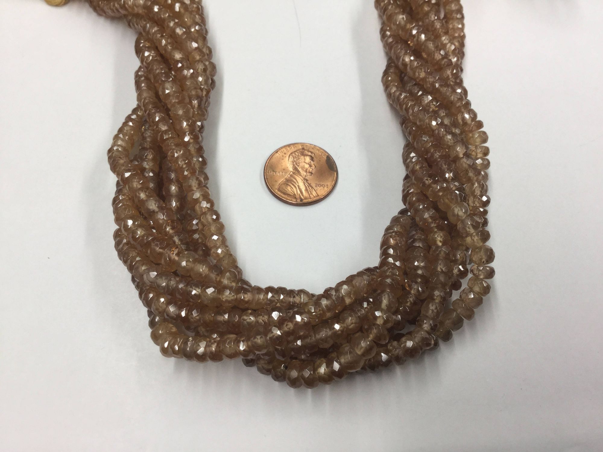Brown Zircon Rondelles Faceted
