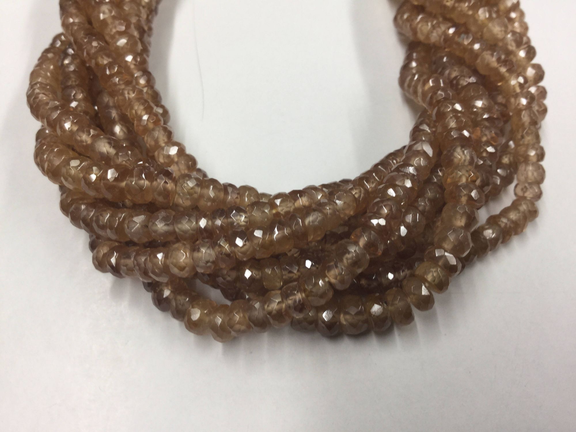 Brown Zircon Rondelles Faceted
