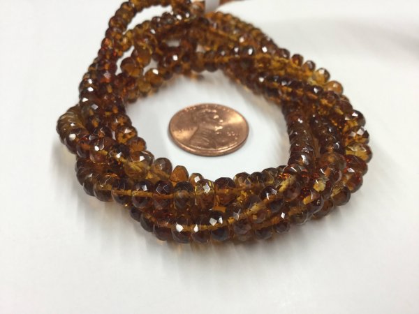 Dark Citrine Rondelles Faceted