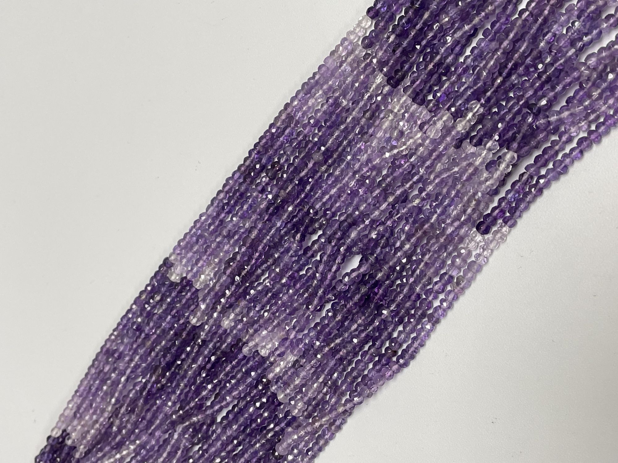 Shaded Purple Amethyst Rondelle Faceted
