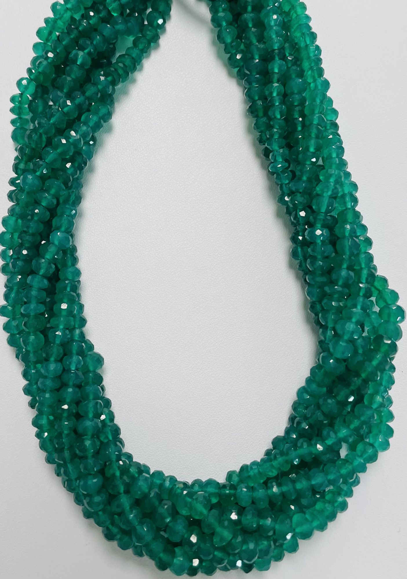 Green Onyx Rondelle Faceted