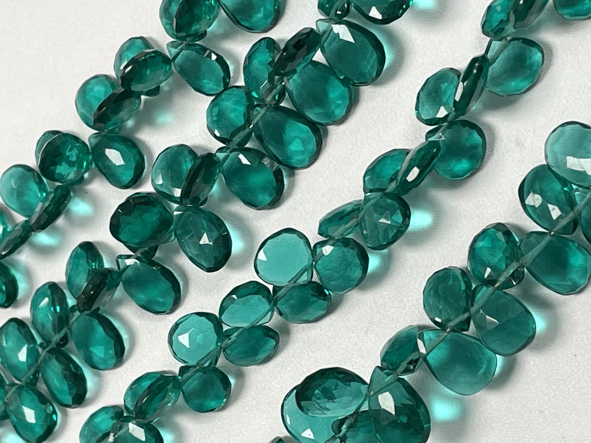 Teal Hydro Quartz Pear Faceted