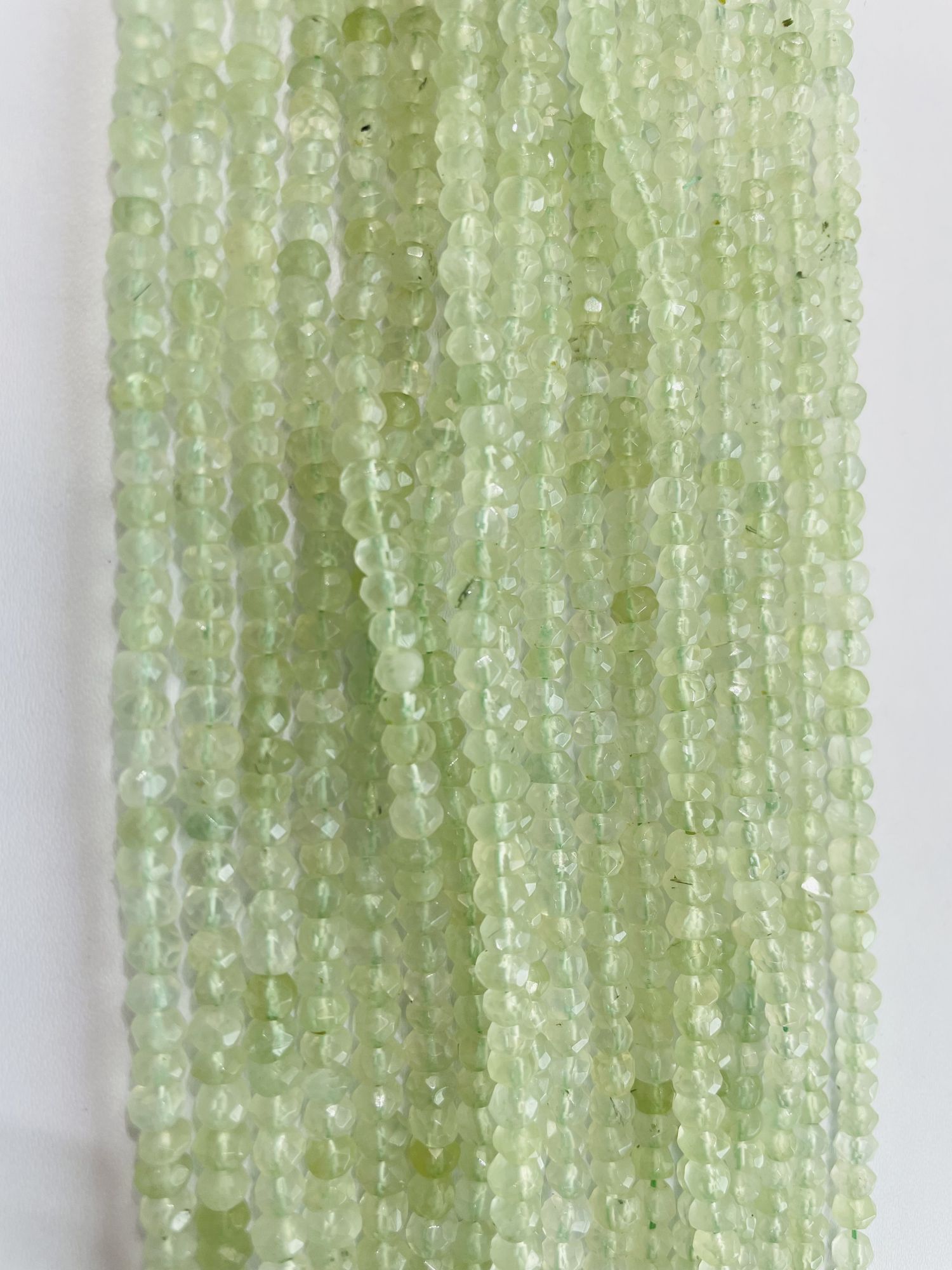 Prehnite Rondelle Faceted