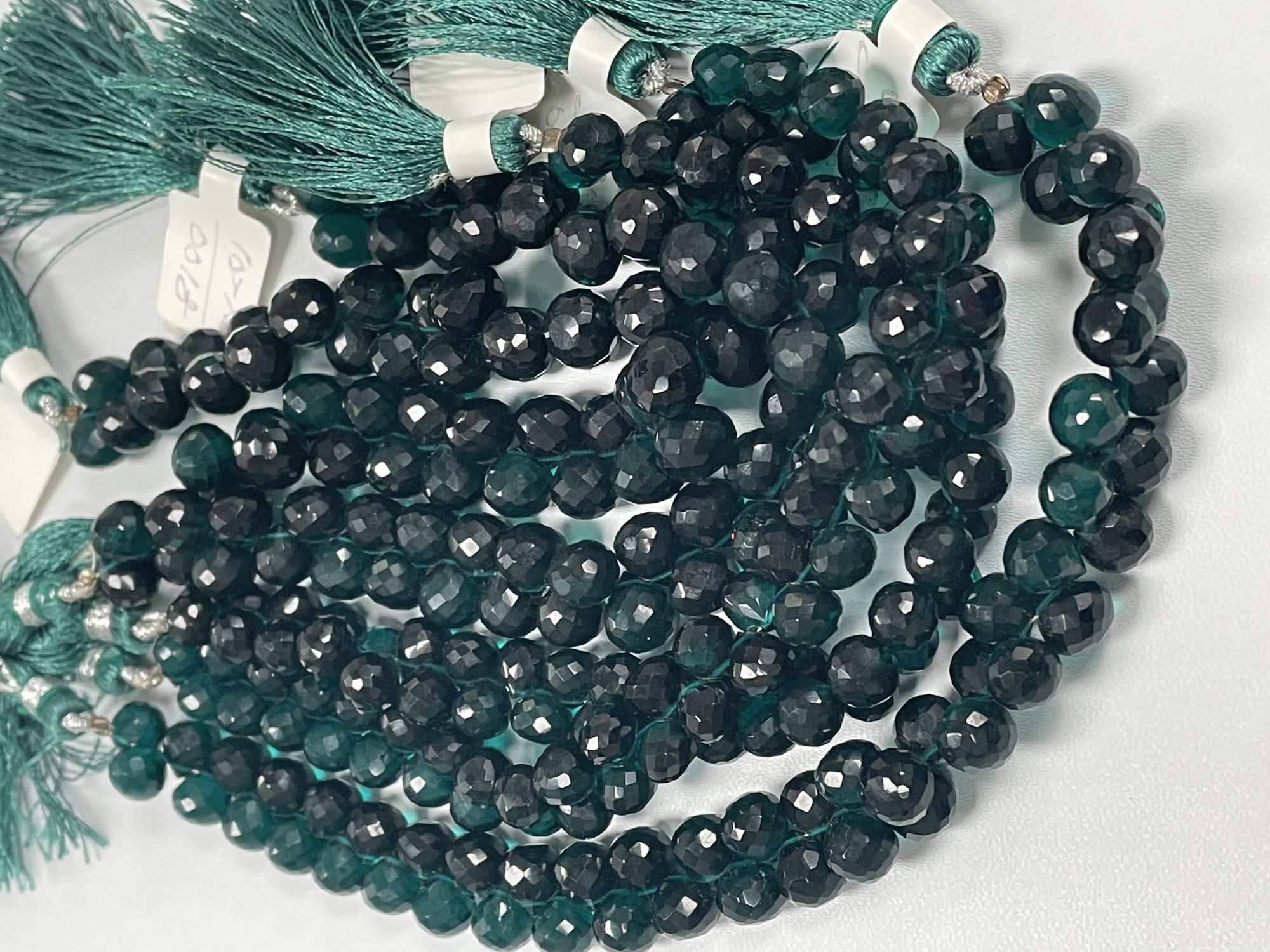 Teal Hydro Quartz Onion Faceted