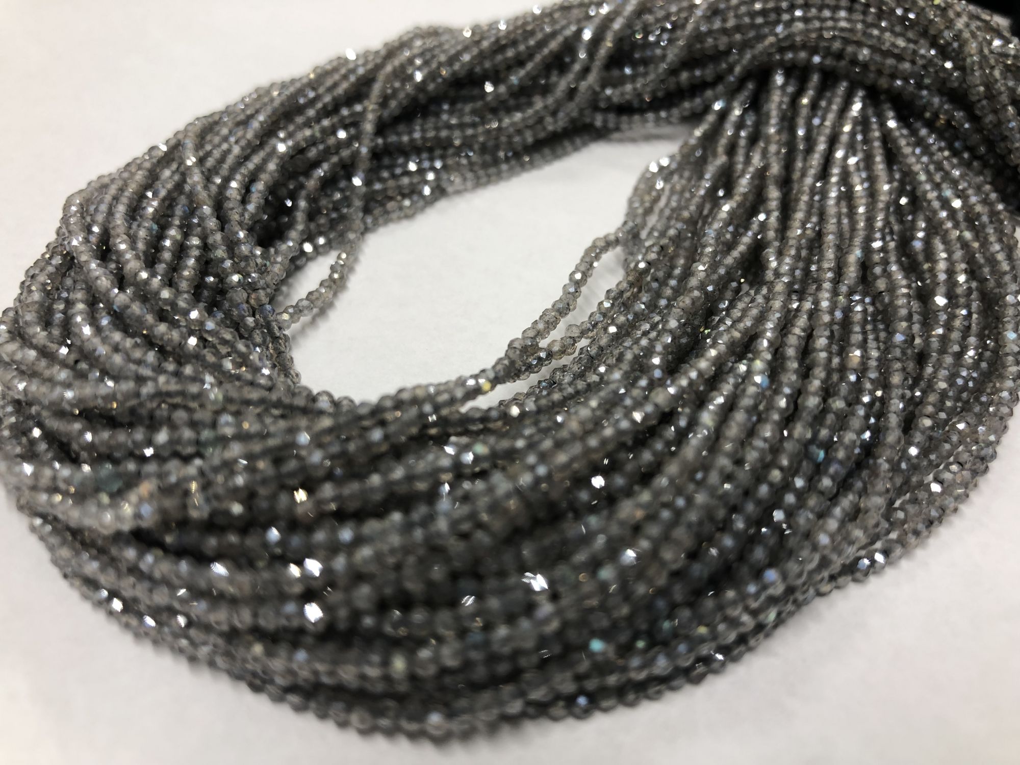 Mystic Labradorite Rondelles Faceted