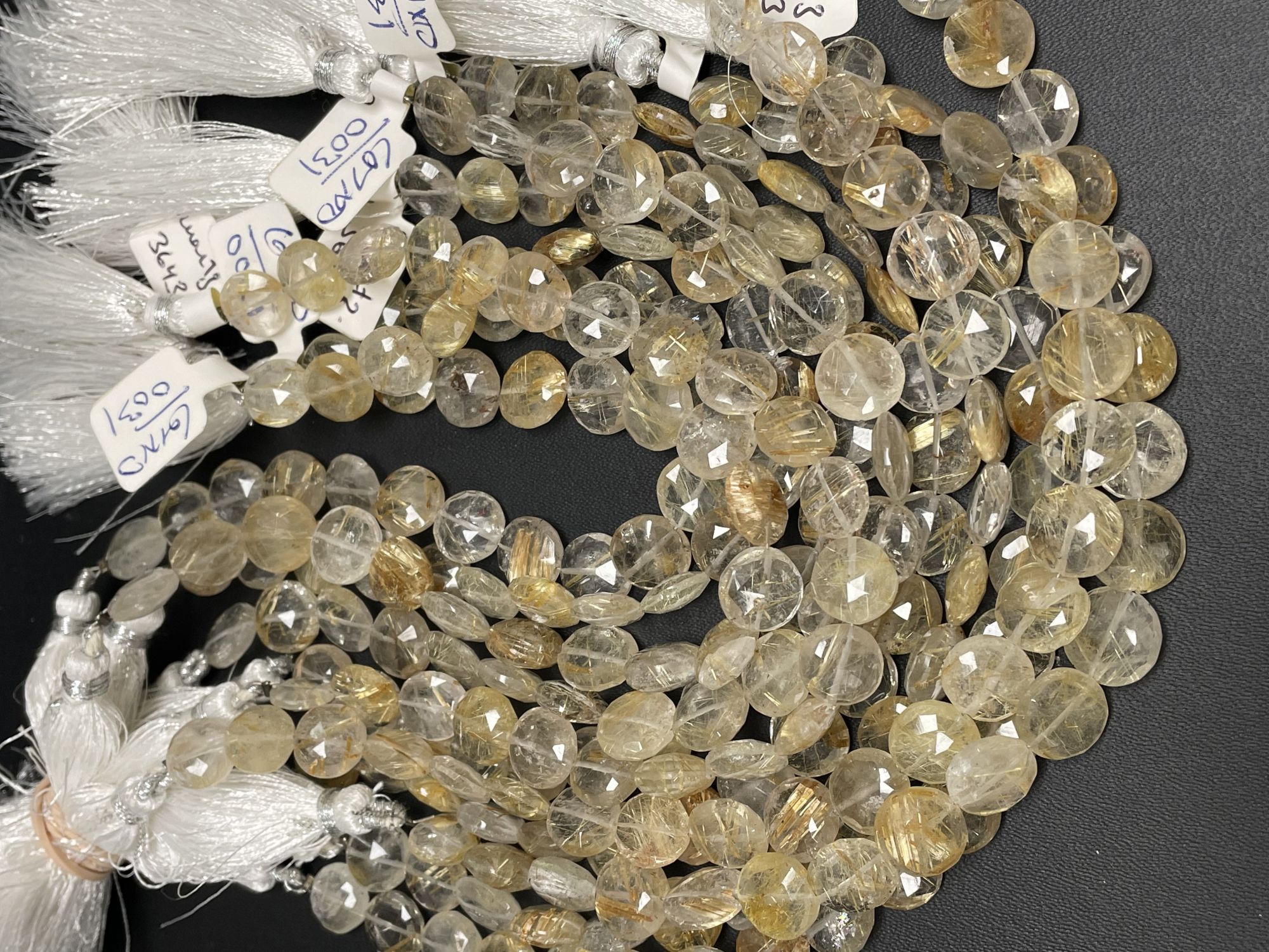 Golden Rutilated Quartz Coin Faceted