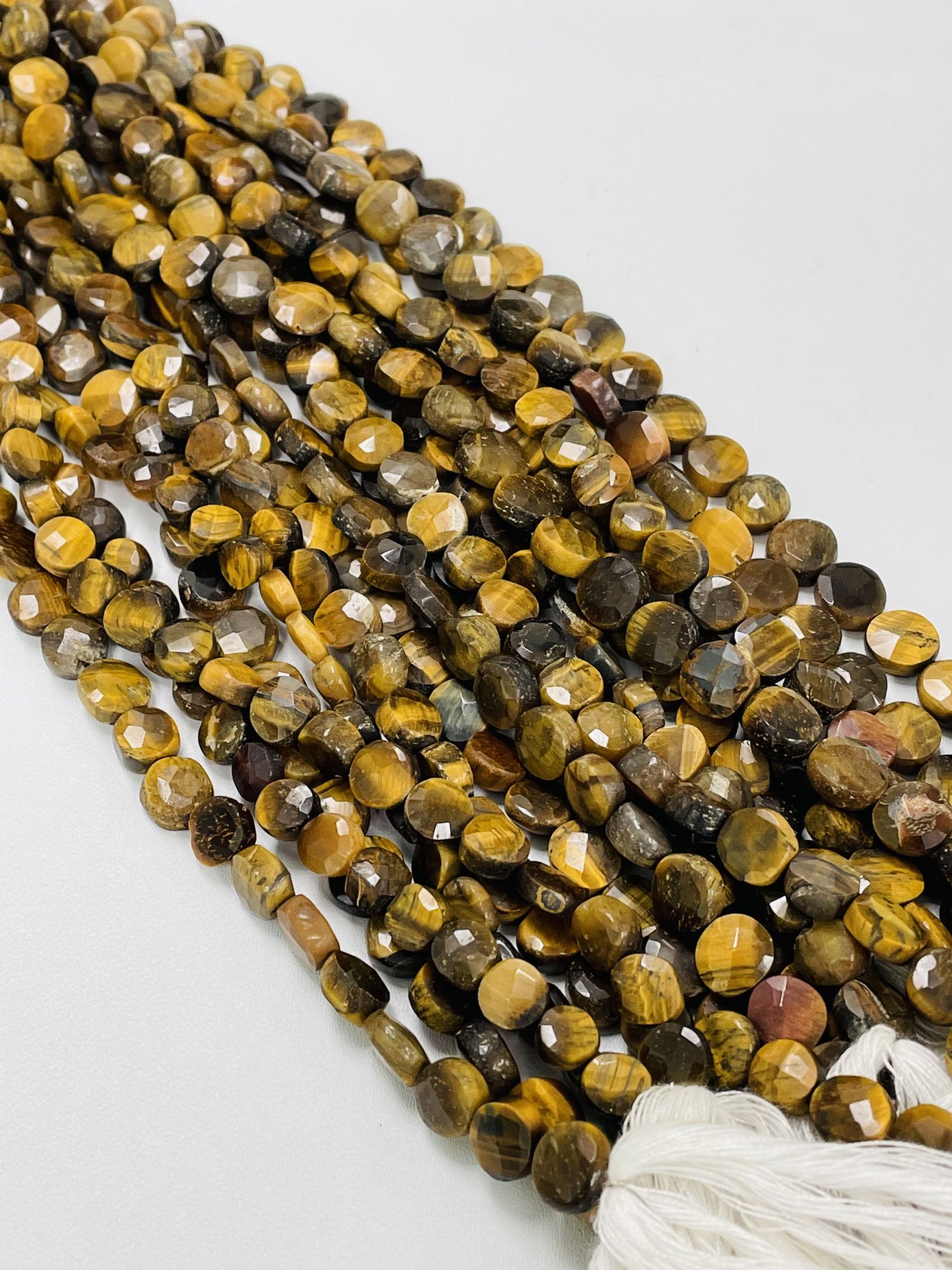 Golden Cats Eye Coin Faceted