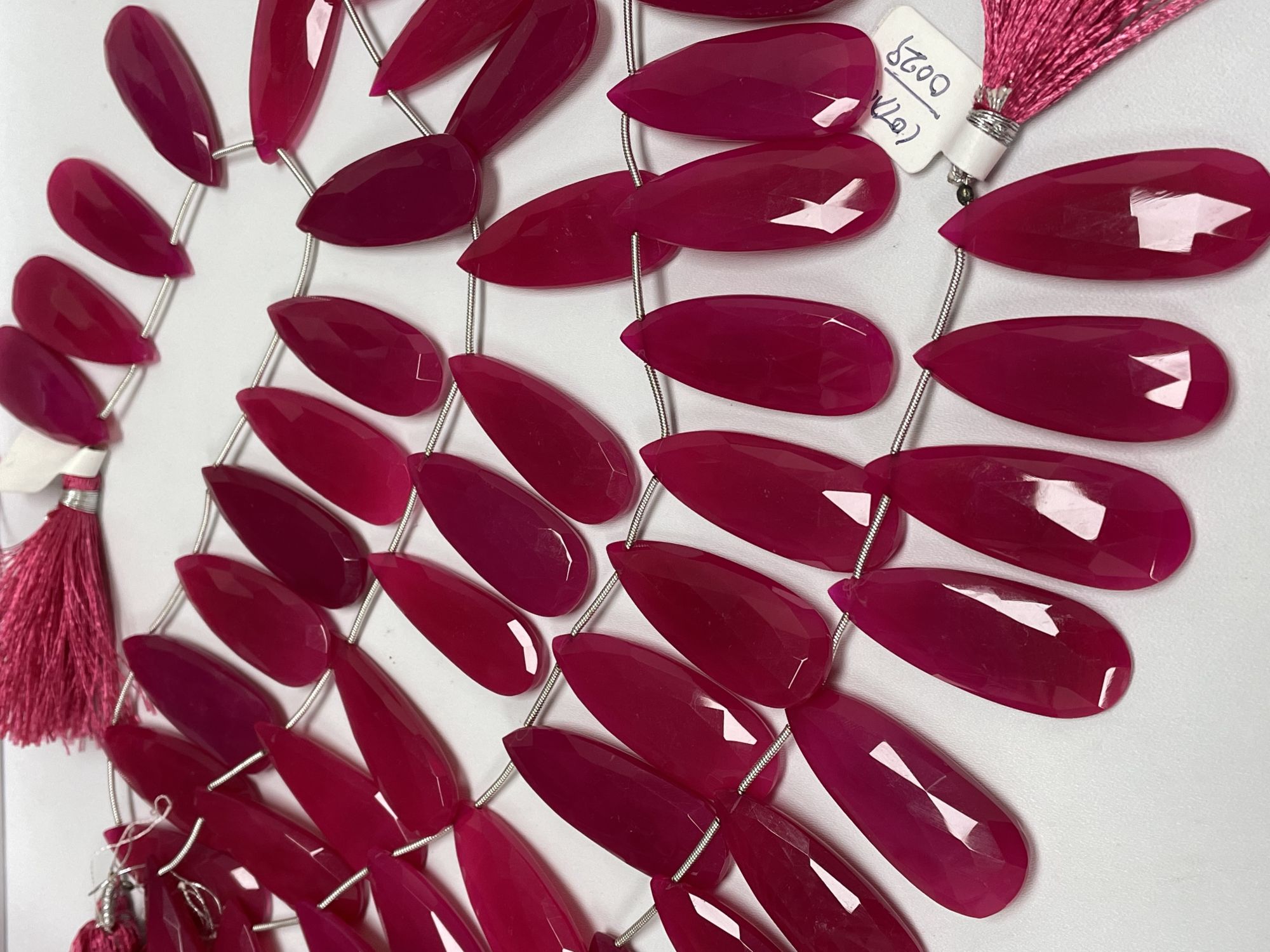 Pink Chalcedony Long Pears Faceted