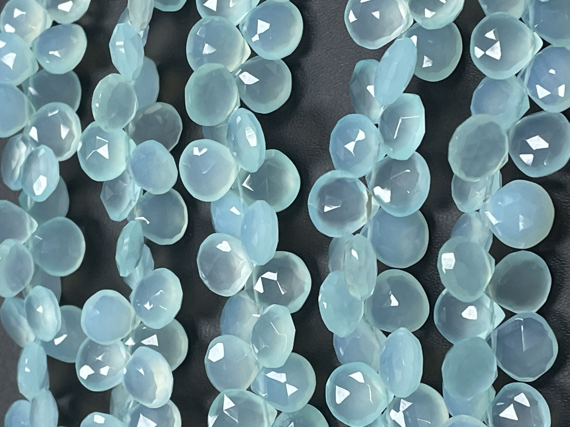 Aqua Chalcedony Heart Faceted